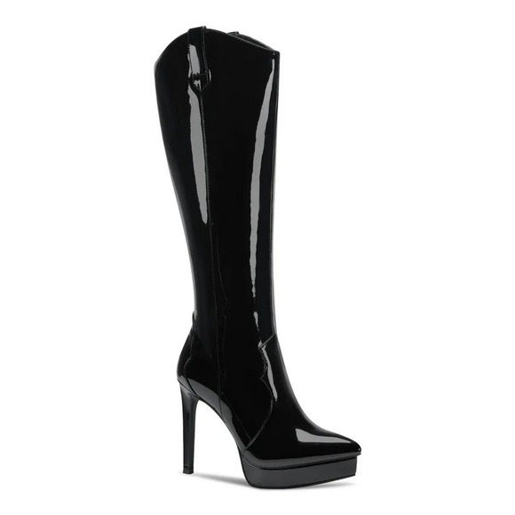 THALIA SODI Trixi Knee Boots Womens Black Platform Comfort  Pointy Toe  Zip-Up - Picture 1 of 13